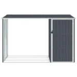 Abri de Jardin avec Bûcher Métal Anthracite 245x98 cm - Acier Galvanisé – Image 5