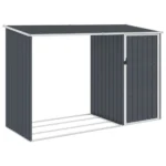 Abri de Jardin avec Bûcher Métal Anthracite 245x98 cm - Acier Galvanisé