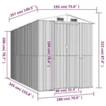 Abri de Jardin Métal Anthracite 192x357 cm - 6,8 m² - Acier Galvanisé – Image 3