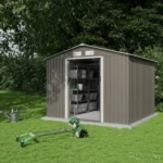 Abri de Jardin Métal 5,8 m² - Gris Châtaigne et Kit d'Ancrage – Image 2