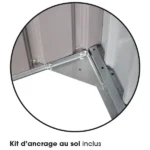 Abri de Jardin Métal 5,8 m² - Gris Châtaigne et Kit d'Ancrage – Image 8