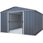 Abri de Jardin Métal Yardmaster 11,03 m² - Anthracite & Toit Translucide - Kit Ancrage