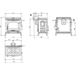 Poêle à Bois Fonte La Nordica Isotta Con Cerchi 16 - 11,9 kW avec Plaque de Cuisson – Image 4