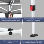 Tonnelle Pliante 3x6m Alightup – Chapiteau Pop Up Imperméable & Anti-UV (Gris) – Image 4