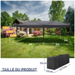 Tonnelle Pliante 3x6m Alightup – Chapiteau Pop Up Imperméable & Anti-UV (Gris) – Image 5
